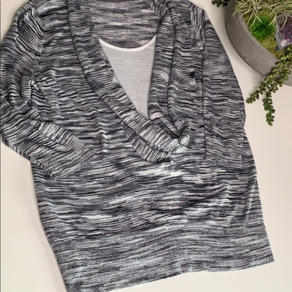 Roz & Ali Drape front layered stretch pullover top plus 2XL - Picture 4 of 8